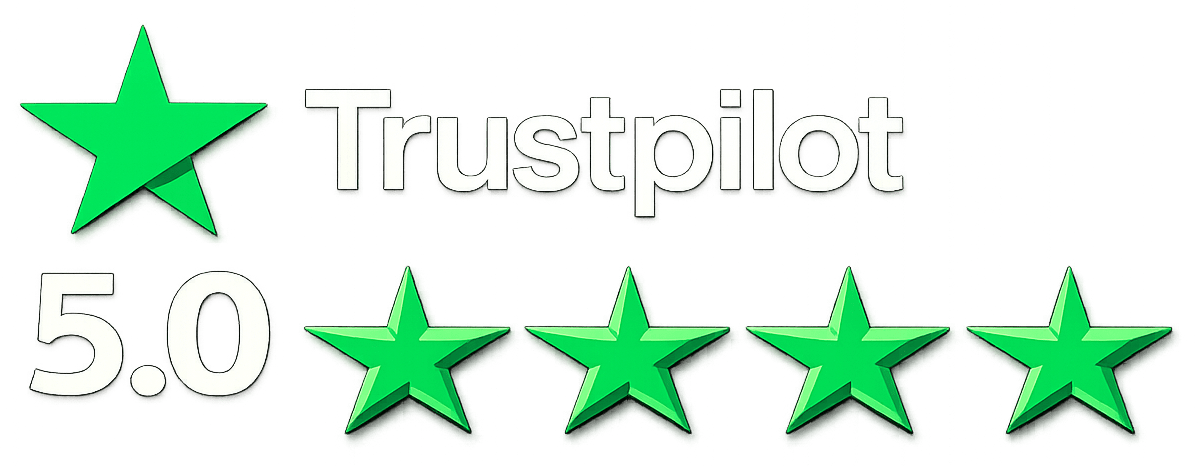 Trustpilot 5.0 star rating logo